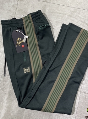 Blackish Green AWGE Needles Pants Men Women  Quality Embroid