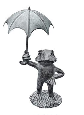 Frog Umbrella Spit Statue Ornament Funny Resin Interior And