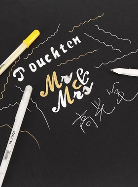 4pcs White Highlight Pen 1mm Gel Ink Black Paper Drawing Gl
