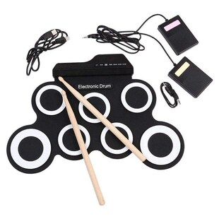 Digital Electronic Roll p Drum Pad Set Kit - Portable Silico