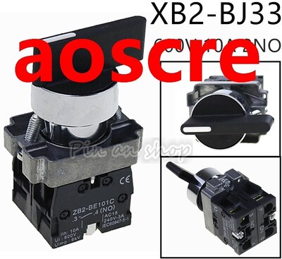 22mm XB2-BJ33 3 position 2NO Maintained Extended Lever elect
