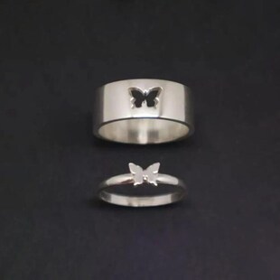 Couple Rings Butterfly Matching Rings For Women Men Wedding