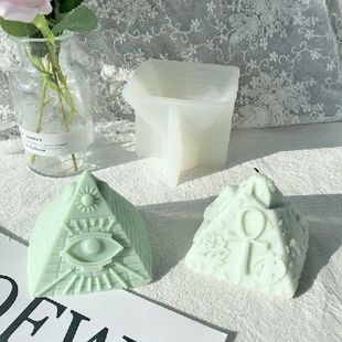 DIY Candle Pyramid Silicon Mold Psychic Eye Resin Mold 3D