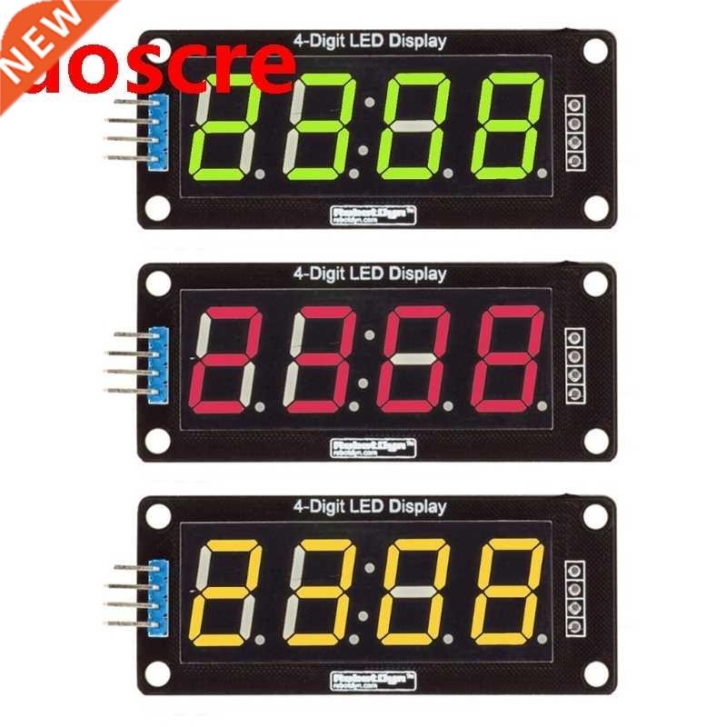 LED Segments Tube Display Clock Double Dots Red Yellow Green