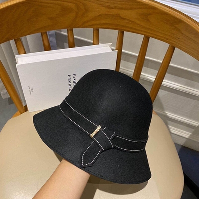 Japanese simple art small edge fisherman hat lady autumn and