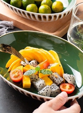 Oval Nordic plate Household plate Deep plate Ceramic