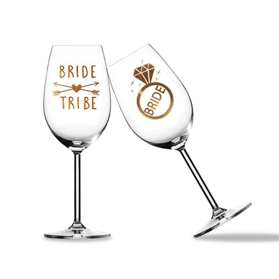 Team Bride Tribe Bridesmaid groom mr mrs Wine Glass sticker
