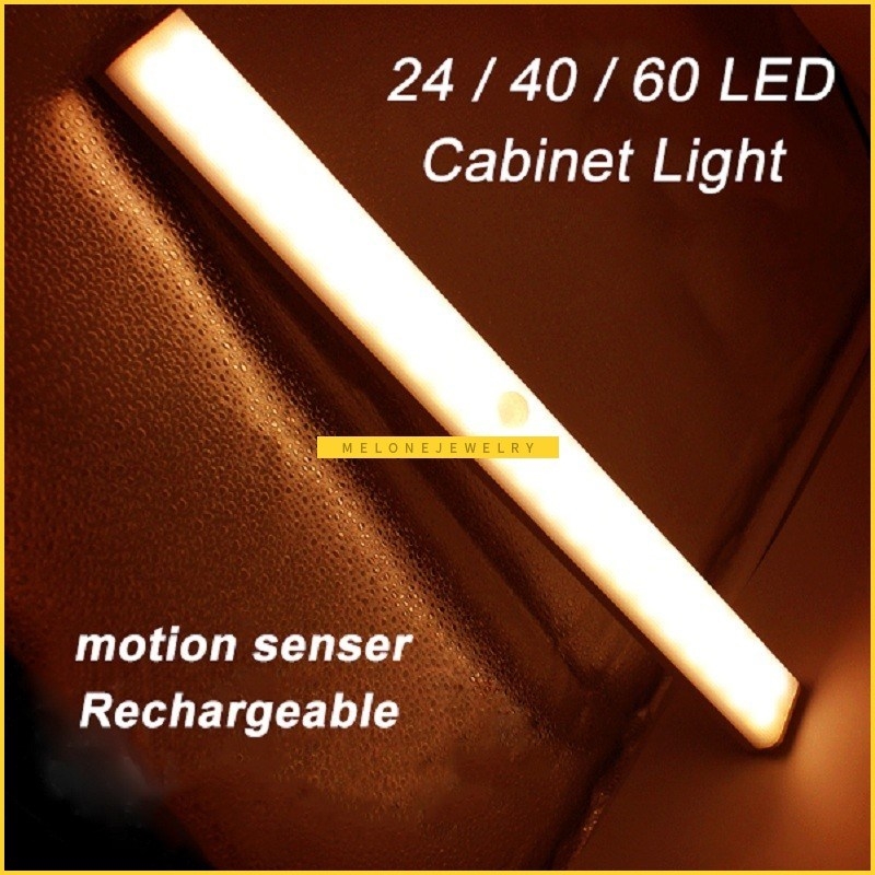 Rechargeable 24/40/60 LEDs Cabinet PIR Motion Sensor Light B