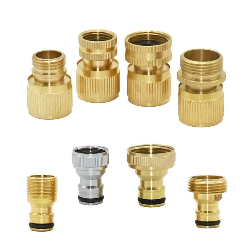 1/2 3/4 inch Thread Brass Garden Hose Quick Connector Water