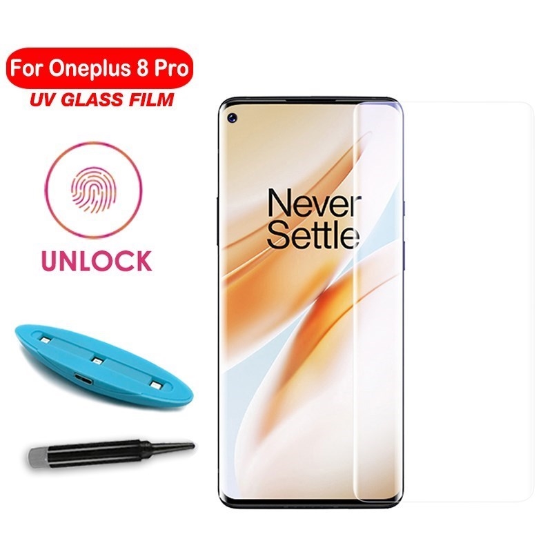 1/2 PCS UV Glue Tempered Glass For Oneplus 8 7T 7 Pro UV Fu