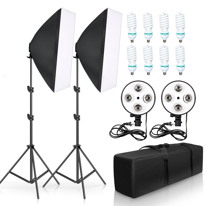 Photo Studio Kit 8 Pieces LED Bulbs 20W Softbox Light Photo