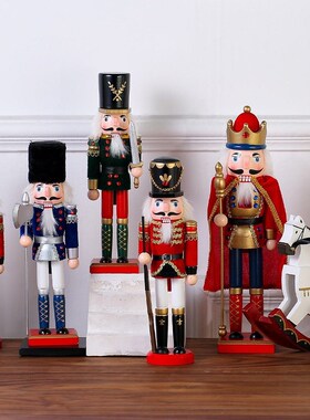 Handcraft Puppet Wooden Christmas nutcracker soldier Doll Gi