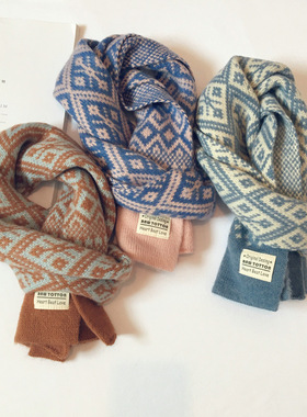 Chidren Autumn-Winter Knitted Scarf Kids Woolen Flower Jacqu