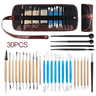 30pcs DIY Clay Pottery Tool Set Double Sided Ceramics
