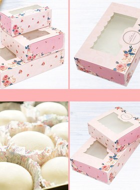 10PCS Mini Mooncake Paper Gift Box Transparent Window Candy