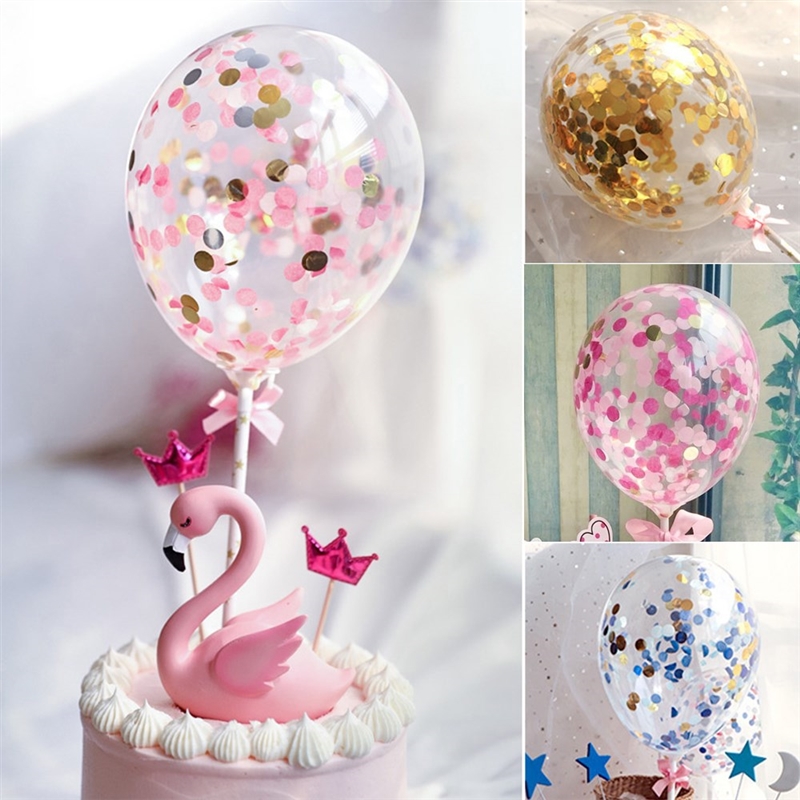1PC  5 Inch Balloon Cake Topper Set Birthday Party