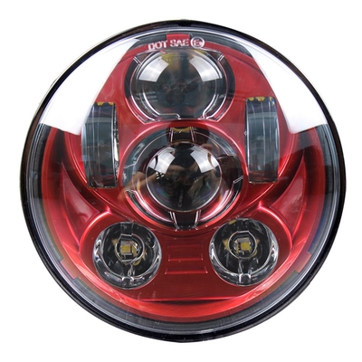 Red 5 3/4 5.75 inch Projection LED Light motorcycle Headl