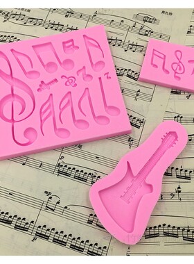 Musical Note Guitar Chocolate Silicone Mold DIY Crystal Epox