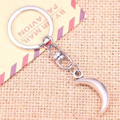 20pcs New Fashion Keychain 31x14mm moon Pendants DIY Men