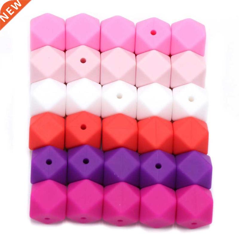 BOBO.BOX 10pcs 14mm Hexagon Silicone Beads Baby Teether Eco-