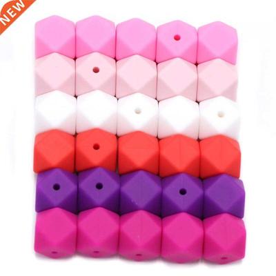 BOBO.BOX 10pcs 14mm Hexagon Silicone Beads Baby Teether Eco-