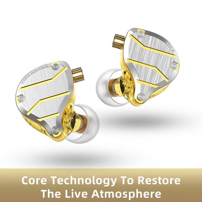 QKZ ZXN ZS10 Pro Gold Earphones HIFI Bass Earbuds In Ear Mon