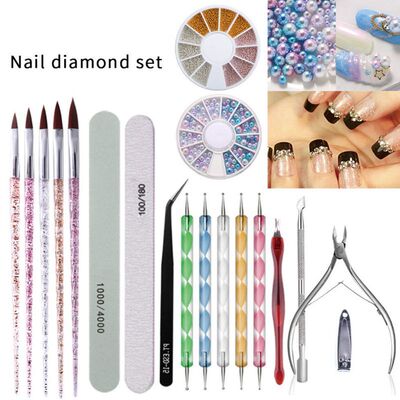 Manicure Set Cuticle Pusher Clipper Nail Art Files Buffer