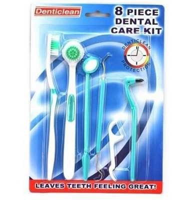 8Pcs/Set PP Dental Care Kit Tooth Brush Dental Flosser Floss