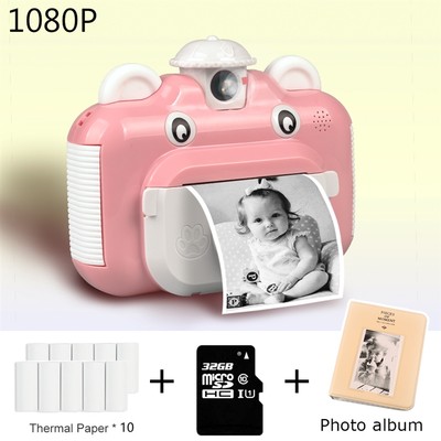 Kids Instant Print Camera HD 1080P 12MP Children Polaroid W