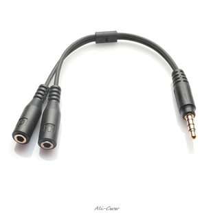 3.5mm Stereo Audio Male to 2 Female Headphone Mic Y Splitte