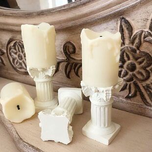 White Classical Artificial Candles Candlestick Candles