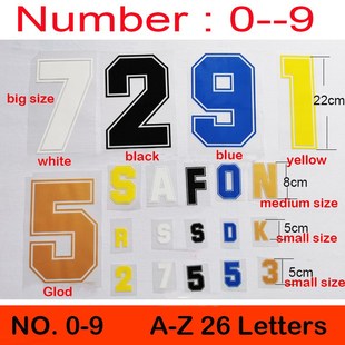 Iron on patches Letter number Hot fix sticker heat transfer