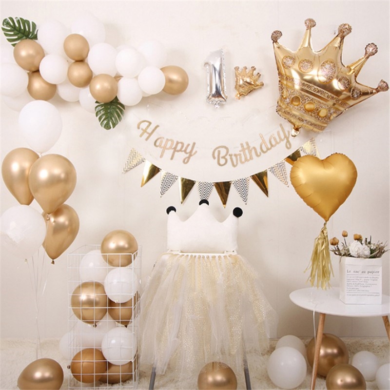 1st Happy Birthday Party Balloons Baby Shower Boy Girl Heli