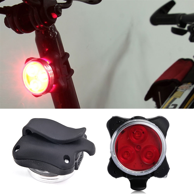 bicycle bike 3 led head front rear tail warning usb light