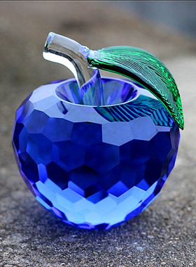 1PC Modern 3D Crystal Paperweights Glaze for Apple Figurine