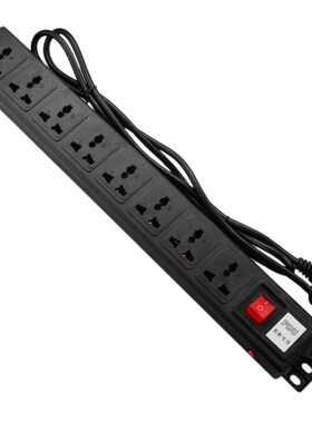 1U PDU 8 Outlet Metal Power Strip Surge Protector 250V 10A 2