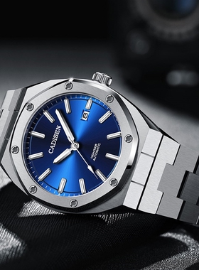 CADISEN New 42MM Men Watches Mechanical Automatic NH35A Blu