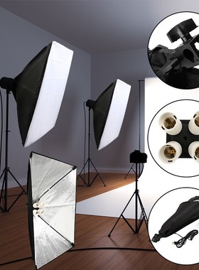Pro 50x70cm Softbox Photo Box + Four capped Lamp Holder Lig