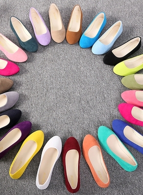 Plus Size 35-43 Women Flats Slip on Flat Shoes Candy Color W