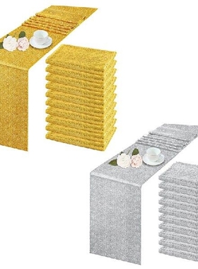 10 Pcs Sequin Table Runner 12Inch X 71Inch Table Covers For