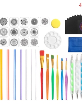 48pcs Mandala Dotted Tool Set for Painting Rock Stones Stenc