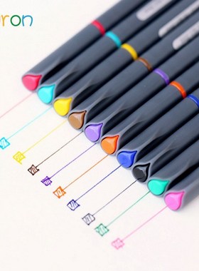 Ayron 10 Colors 0.38mm Fineliner Pens with coloring book Mar