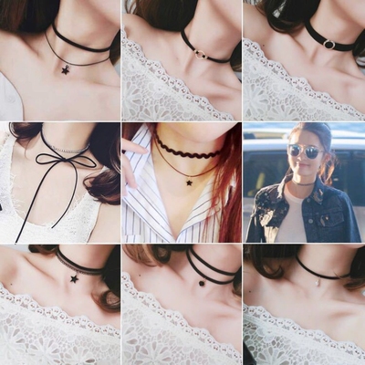 South Korea's Jane's Black Lacey's neck collar girl with a s