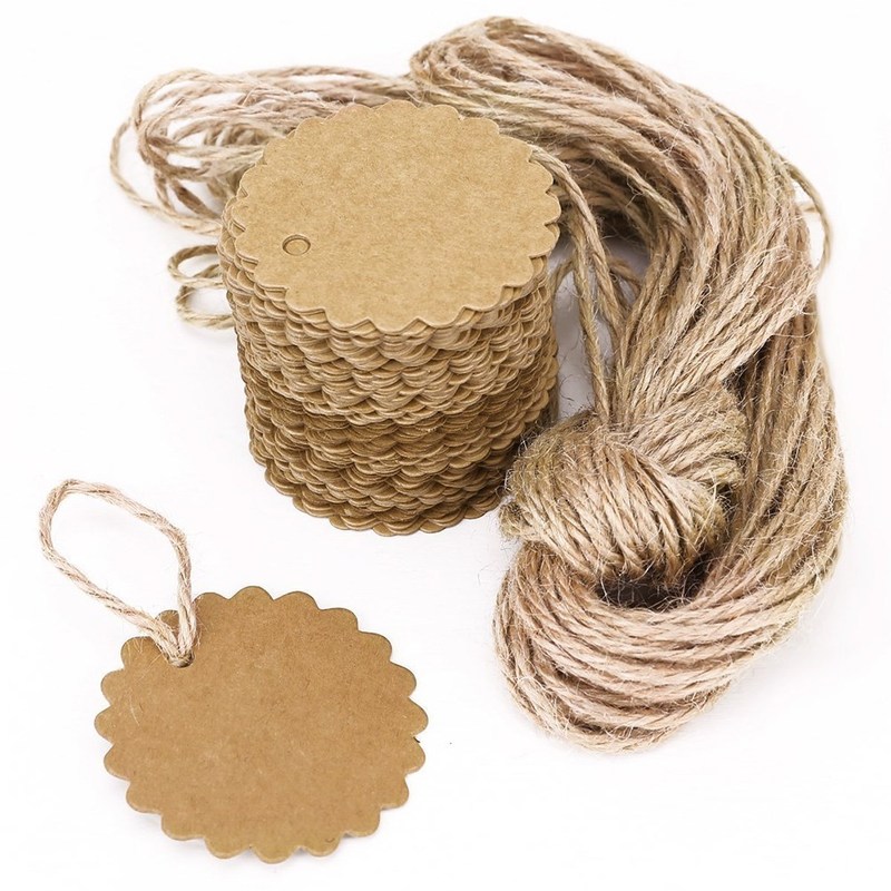Paper-Card Kraft Round Brown Luggage-Tag/price-Label Gift-Ta