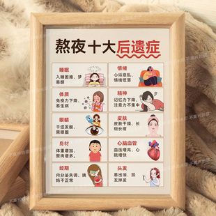 熬夜的代价自律规则相框客厅书房直播办公室桌面装饰画框礼物摆件