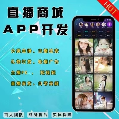 直播软件开发 语音交友短视频小程序制作直播带货商城系统app定制