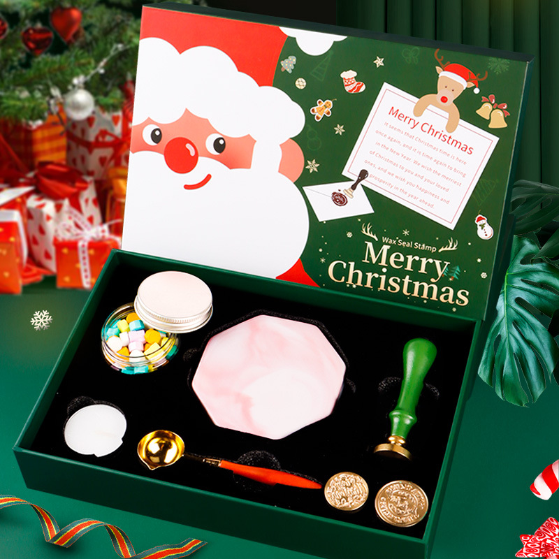 新款圣诞节日礼物火漆印章套装圣诞老人全套配件火漆蜡粒章头送朋友创意高级新年礼物diy元旦小礼物学生用印