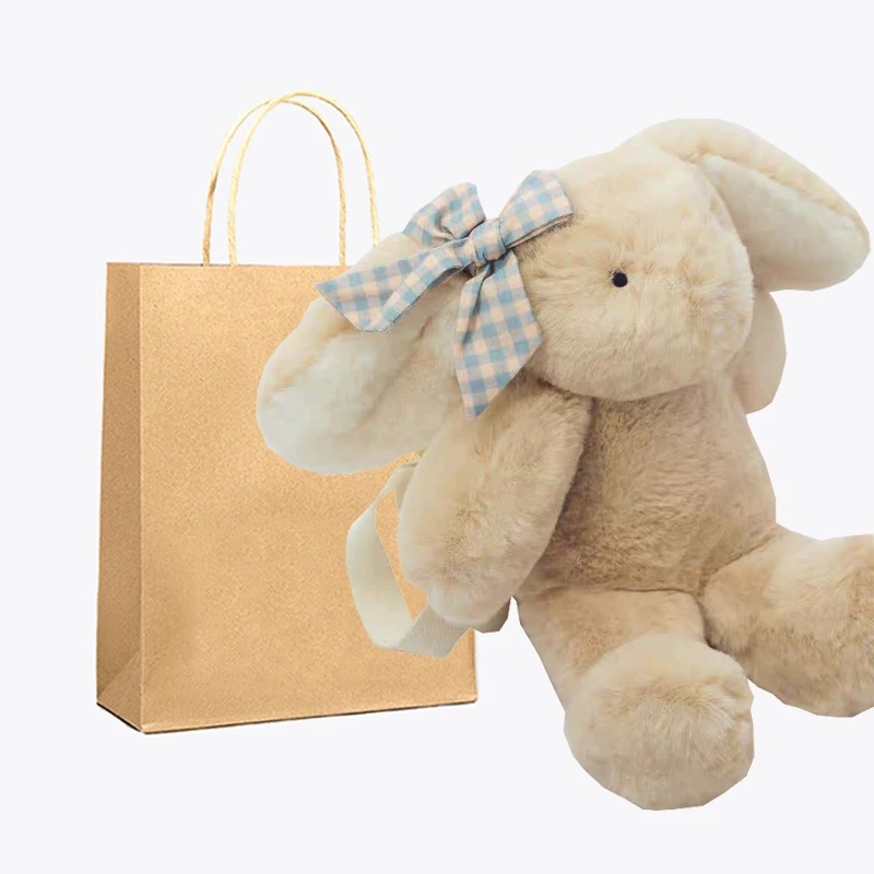 毛绒绒蝴蝶结小兔子双肩包