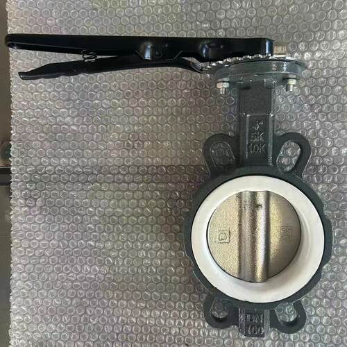 手柄对夹蝶阀71F-1C 铸钢阀993体四氟套中0线D软密封蝶 厂家天津