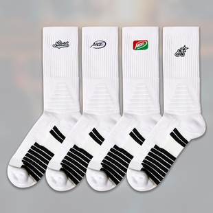 NICEID篮球袜NICE刺绣袜子高帮篮球精英袜毛巾底防滑包裹性运动袜